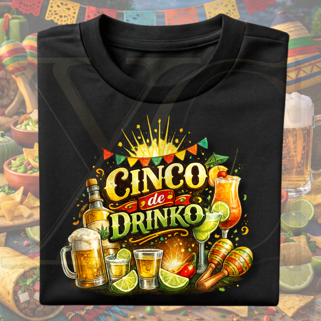 🍹 Cinco De Drinko Tee – Fiesta Mode Activated