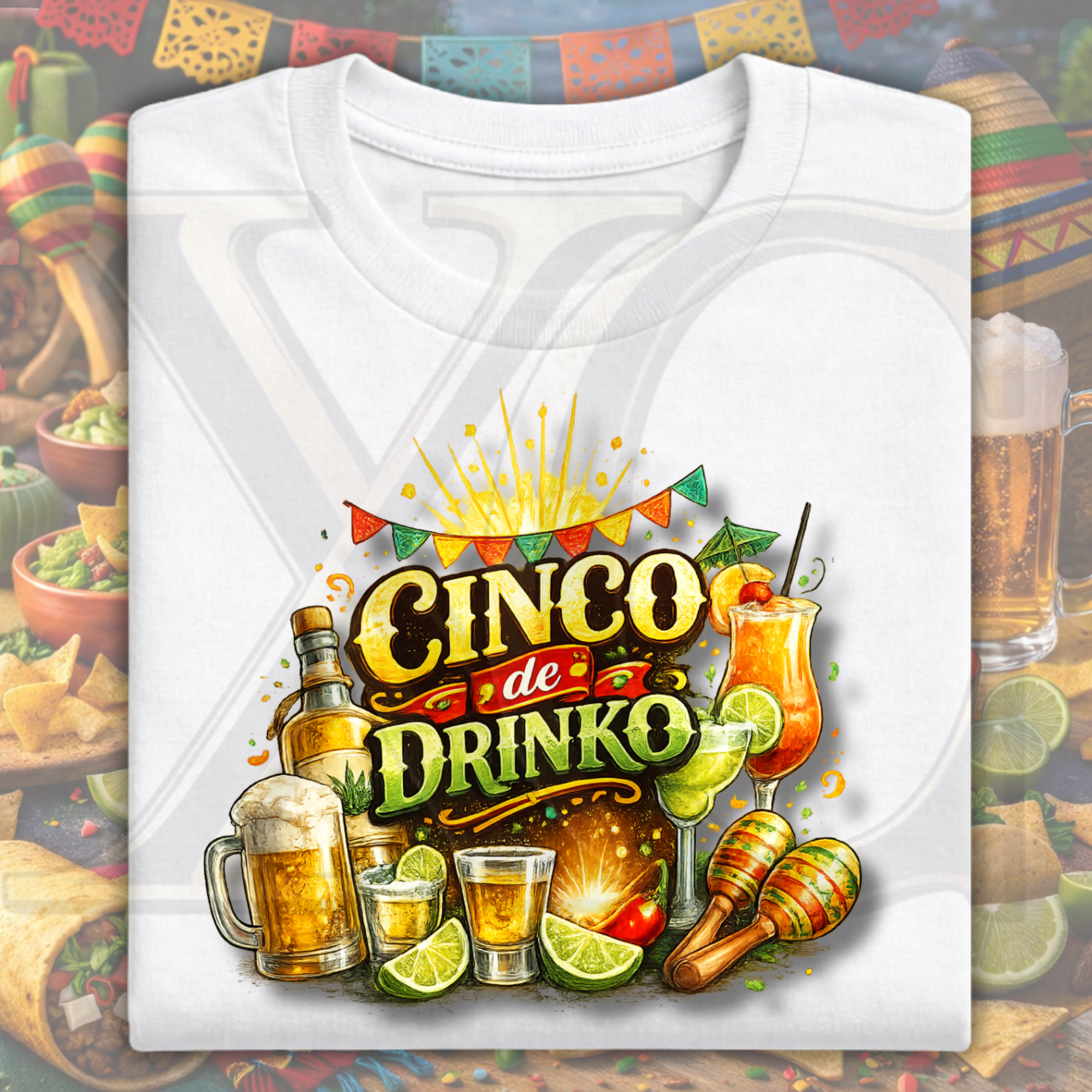 🍹 Cinco De Drinko Tee – Fiesta Mode Activated
