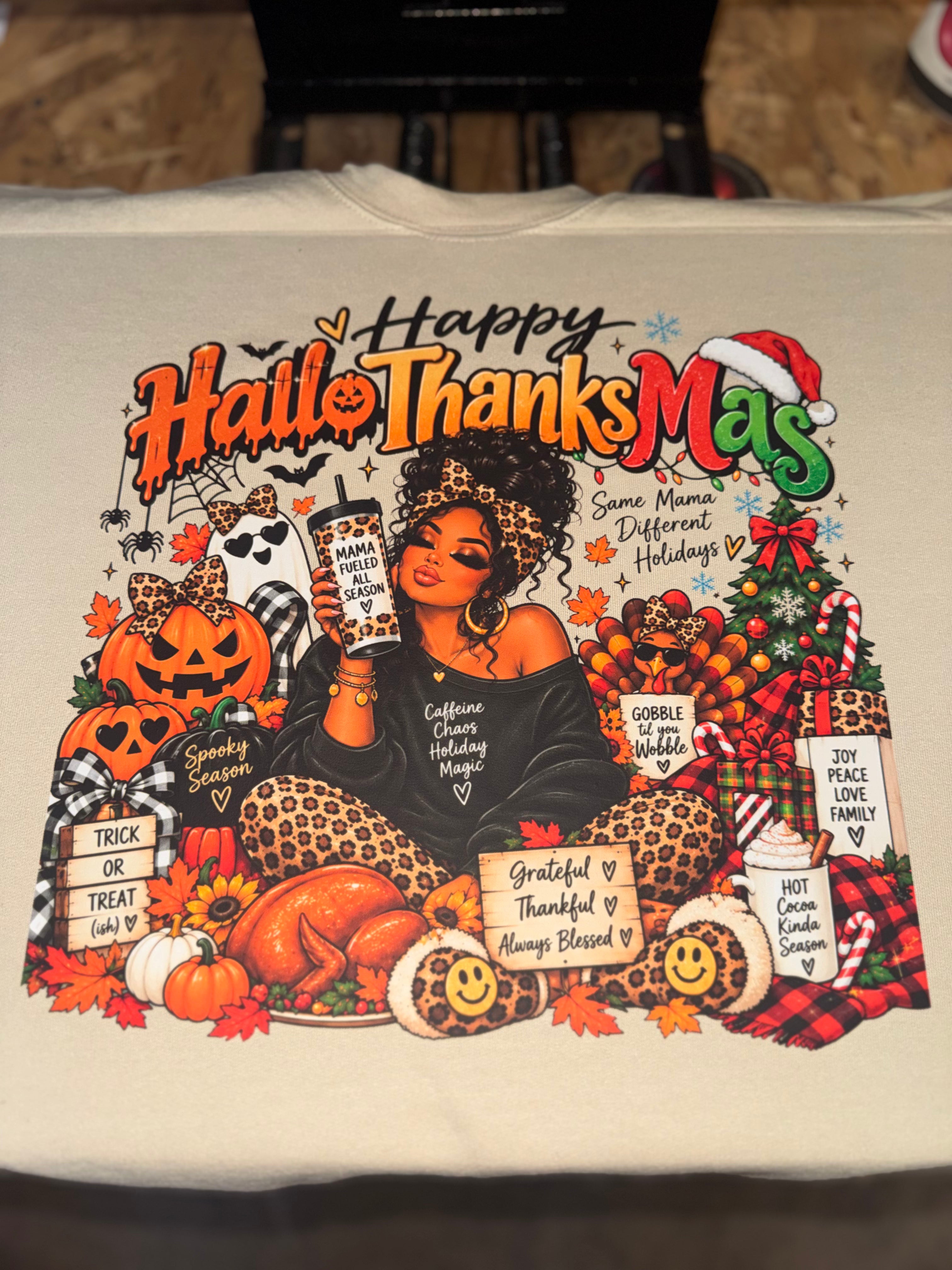 Happy HalloThanksMas Sweatshirt
