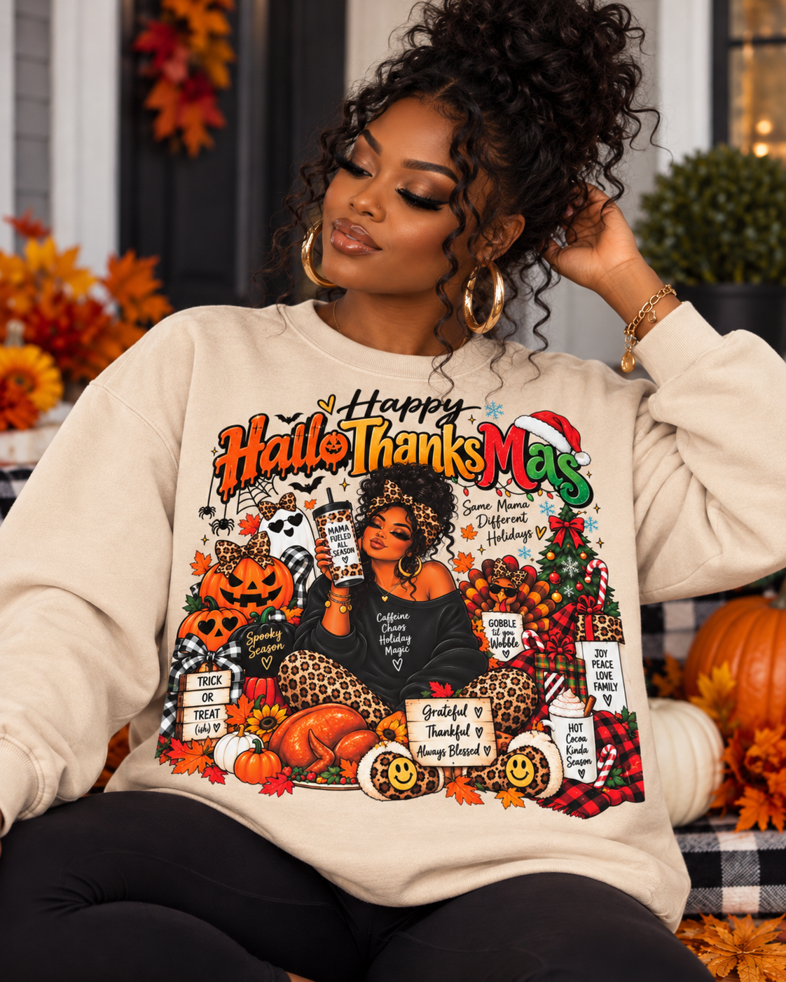 Happy HalloThanksMas Sweatshirt