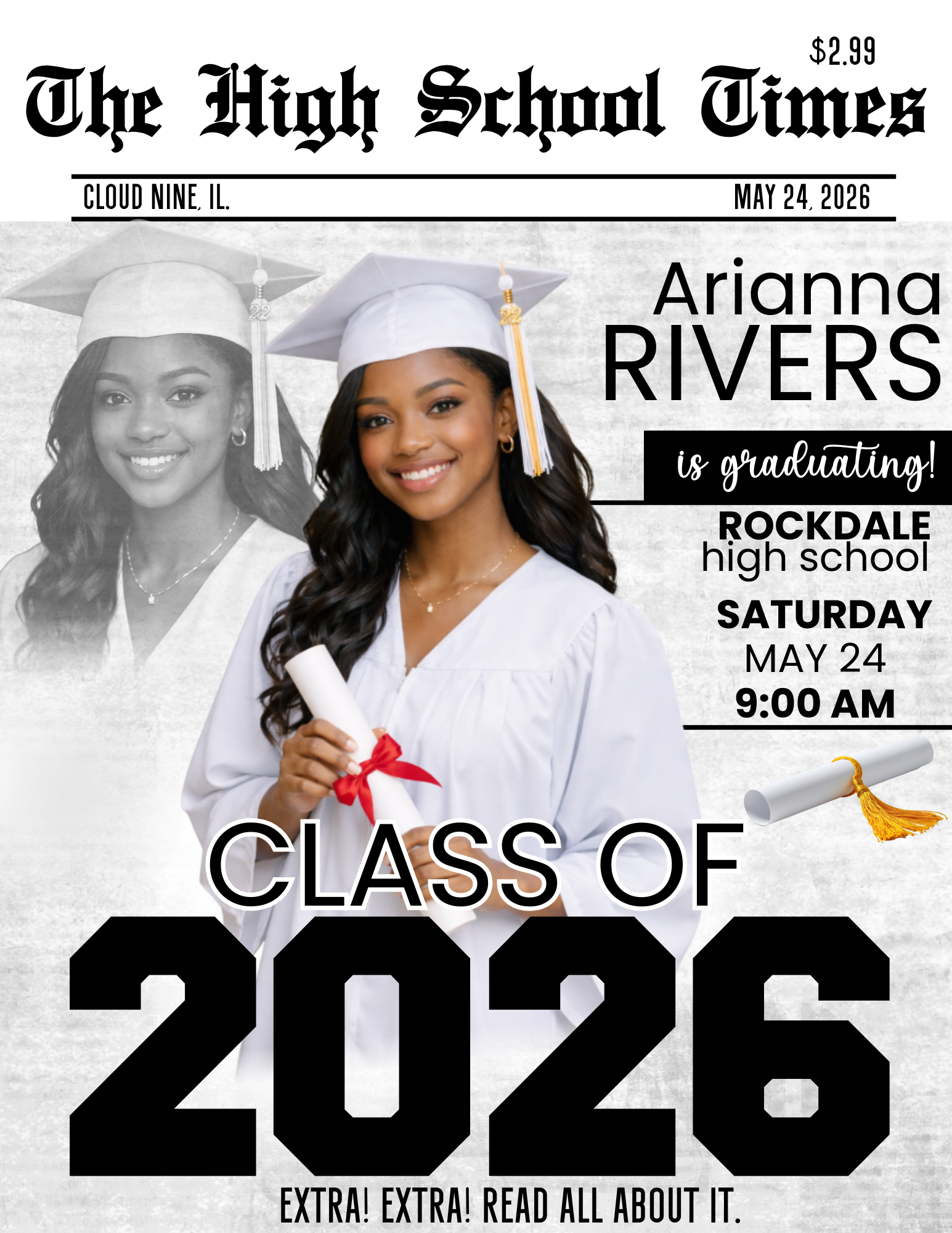 Graduation Newspaper Keepsake – Class of 2026 🎓